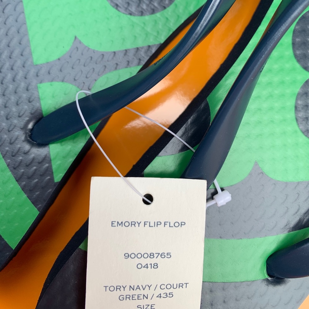 NWT Tory Burch Emory Flip Flop Flat Logo Sandals - Picture 11 of 12